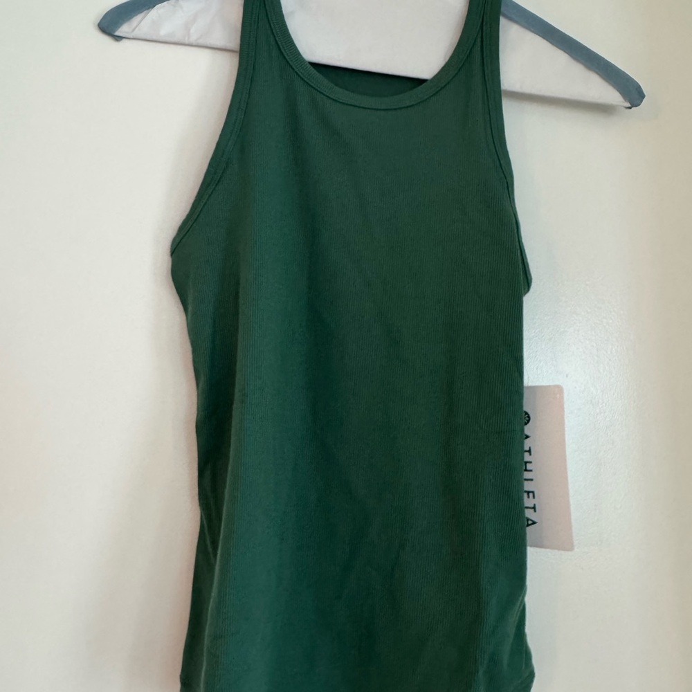 Athleta Forest Green Ribbed Tank Top